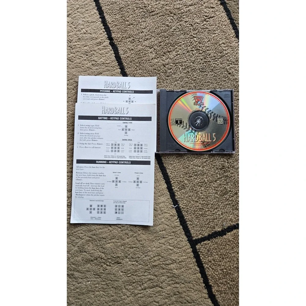 HardBall 5 Accolade PC CD-ROM 1995 Baseball Video Game with Manual Classic Sport